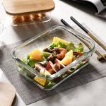 ⁦علبة ثلاجة من الزجاج لحفظ الطعام مع غطاء خشبي مقاس 7*15*20 سم⁩ - الصورة ⁦6⁩