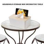 ⁦علبة لحمل وتنظيم المناديل بجزء حامل للموبايل بغطاء خشبي شيك لغرف النوم والمعيشة والمكتب⁩ - الصورة ⁦6⁩