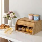 ⁦عياشة وحافظة طعام وخضروات وفواكه خشب بمقبض وغطاء للحفاظ علي المحتويات⁩ - الصورة ⁦3⁩