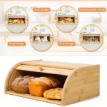 ⁦عياشة وحافظة طعام وخضروات وفواكه خشب بمقبض وغطاء للحفاظ علي المحتويات⁩ - الصورة ⁦7⁩