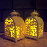 ⁦فانوس بيت ورد زجاج ومعدن بالوان مختلفة للاحتفال برمضان⁩ - الصورة ⁦5⁩