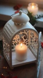 ⁦فانوس بيت ورد زجاج ومعدن بالوان مختلفة للاحتفال برمضان⁩ - الصورة ⁦7⁩