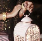 ⁦فانوس بيت ورد زجاج ومعدن بالوان مختلفة للاحتفال برمضان⁩ - الصورة ⁦8⁩