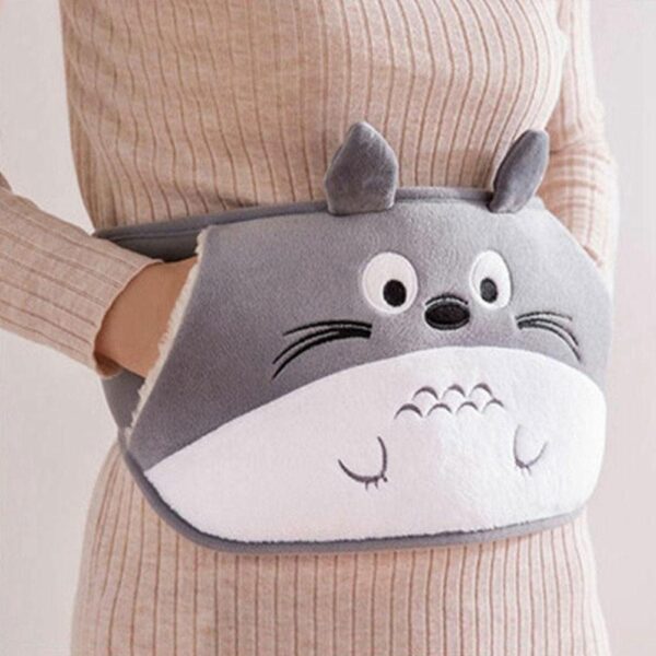 قربة مياه كهربائية لتدفئة البطن والظهر بحزام فرو ناعم باشكال مختلفة