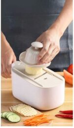 ⁦قطاعة ومبشرة للخضراوات والفواكه والجبن 6 رؤوس مع صفاية وعلبة عملية وسهلة الاستخدام من ايكوكو⁩ - الصورة ⁦11⁩