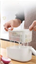 ⁦قطاعة ومبشرة للخضراوات والفواكه والجبن 6 رؤوس مع صفاية وعلبة عملية وسهلة الاستخدام من ايكوكو⁩ - الصورة ⁦6⁩