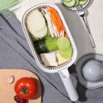 ⁦قطاعة ومبشرة للخضراوات والفواكه والجبن 6 رؤوس مع صفاية وعلبة عملية وسهلة الاستخدام من ايكوكو⁩ - الصورة ⁦10⁩