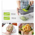 ⁦قطاعة ومبشرة للخضروات والفواكه والجبن 22 قطعة مع صفاية وعلبة عملية وسهلة الاستخدام بيد⁩ - الصورة ⁦4⁩