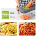 ⁦قطاعة ومبشرة للخضروات والفواكه والجبن 22 قطعة مع صفاية وعلبة عملية وسهلة الاستخدام بيد⁩ - الصورة ⁦6⁩