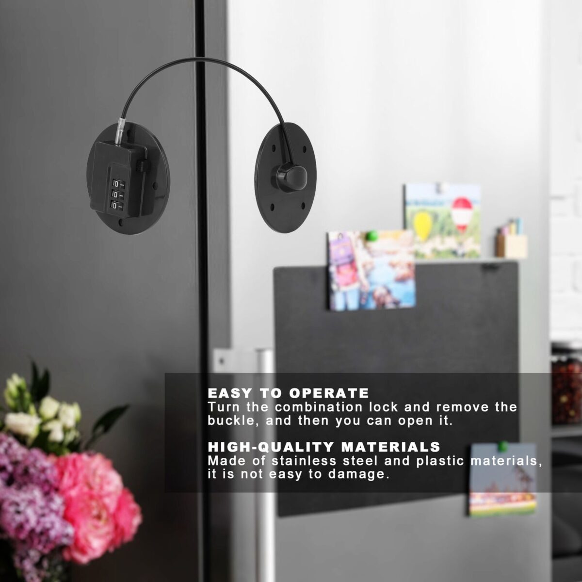 ⁦قفل أمان برقم سري لغلق الثلاجة والخزائن والدواليب والأدراج بلزق دبل فيس قوي⁩ - الصورة ⁦9⁩