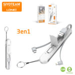 ⁦كابل 3 في 1 للكمبيوتر والايفون والاندرويد سريع الشحن ونقل البيانات⁩ - الصورة ⁦2⁩