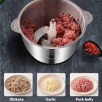 ⁦كبة استانليس ستيل 5 لتر لفرم اللحوم والثوم والبصل والخضروات  ب 3 سرعات مختلفة 250 واط⁩ - الصورة ⁦4⁩