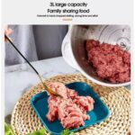 ⁦كبة استانليس ستيل 5 لتر لفرم اللحوم والثوم والبصل والخضروات  ب 3 سرعات مختلفة 250 واط⁩ - الصورة ⁦8⁩