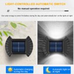 ⁦كشاف ليد حائطي وتربروف يعمل بالطاقه الشمسية ويضئ تلقائيآ في الليل 4 قطع⁩ - الصورة ⁦4⁩