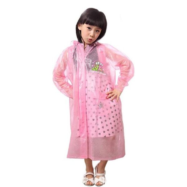 كوت وتربروف لحماية الاطفال من المطر والأتساخ بكابشوه وجيوب امامية برسومات مميزة قابل للطي