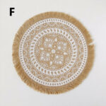 ⁦كوستر خوص دائري للاطباق والحلل للسفرة والمطبخ مختلفة 37 سم⁩ - الصورة ⁦6⁩