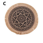 ⁦كوستر خوص دائري للاطباق والحلل للسفرة والمطبخ مختلفة 37 سم⁩ - الصورة ⁦7⁩