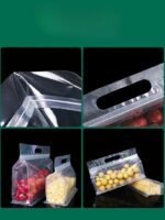 ⁦كيس تخزين شفاف محكم الغلق للبقوليات والخضروات والمكسرات قابل للغسيل لإعادة الأستخدام⁩ - الصورة ⁦4⁩