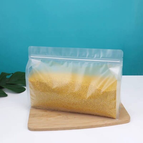 كيس تخزين شفاف محكم الغلق للبقوليات والخضروات والمكسرات قابل للغسيل لإعادة الأستخدام