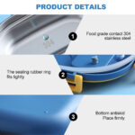 ⁦لانش بوكس حافظ للحرارة استانليس ستيل من الداخل بغطاء محكم الغلق مقسم الي جزئين للدراسة والشغل⁩ - الصورة ⁦8⁩