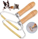 لمامة يدوية لإزالة الوبر وشعر الحيوانات من الملابس والسجاد والمفروشات بمقبض خشبي مريح - الصورة 7