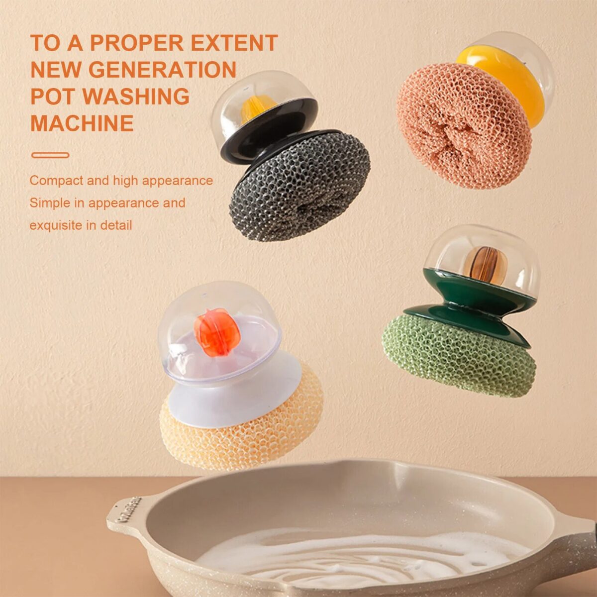 ⁦ليفة غسيل وتنظيف الأطباق والترابيزات والبوتجاز بمقبض لليد مريح قابلة للفك والتركيب⁩ - الصورة ⁦6⁩