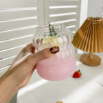 ⁦مج 600 ملي زجاج شفاف متدرج لشرب وتقديم العصائر و الايس كوفي و النسكافيه للضيوف بشكل مختلف وشيك⁩ - الصورة ⁦7⁩