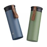 ⁦مج حراري استانليس ستيل450 ملي محكم الغلق بمصفاه للاعشاب ويد جلد للرحلات والجيم والجامعات⁩ - الصورة ⁦4⁩