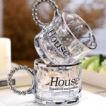 ⁦مج هاوس 250 ملي زجاج شفاف بيد شكل لولي باللون الفضي لشرب وتقديم الشاي والنسكافيه للضيوف بشكل شيك⁩ - الصورة ⁦3⁩