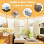 ⁦مجموعة حامي زوايا 4 قطع سليكون شفاف لحماية الاطفال من الاصابات⁩ - الصورة ⁦10⁩