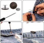 ⁦مجموعة زراير معدن للبناطيل والجواكت الجينز بمسامير التثبيت سهلة التركيب بدون خياطة⁩ - الصورة ⁦10⁩