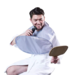 ⁦مريلة حلاقة وقص الشعر الإصدار الثاني وتربروف لتجميع شعرالرأس ومنع سقوطه علي الأرض قابلة للطي⁩ - الصورة ⁦5⁩