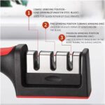 ⁦مسن سكاكين ومقصات يدوي 3 درجات مختلفة بمقبض وقاعدة مضادة للانزلاق أثناء الإستخدام⁩ - الصورة ⁦4⁩