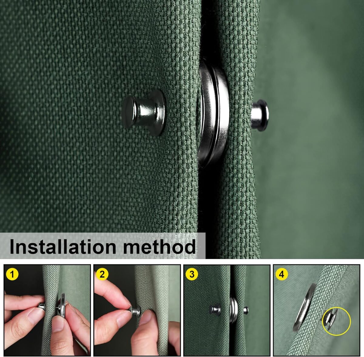 ⁦مشبك مغناطيسي قطعتين ماسك للستاره بشكل شيك⁩ - الصورة ⁦5⁩