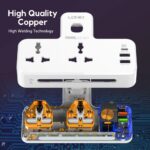 ⁦مشترك 2 فيشة مع منفذين يو اس بي ومنفذ تايب سي بكشاف تاتش لجميع انواع الاجهزة⁩ - الصورة ⁦7⁩