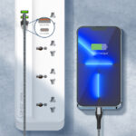 ⁦مشترك كهربائي سريع الشحن 5 فيشة و 3 يو اس بي ومنفذ تايب سي لجميع انواع الاجهزة 20 واط⁩ - الصورة ⁦12⁩