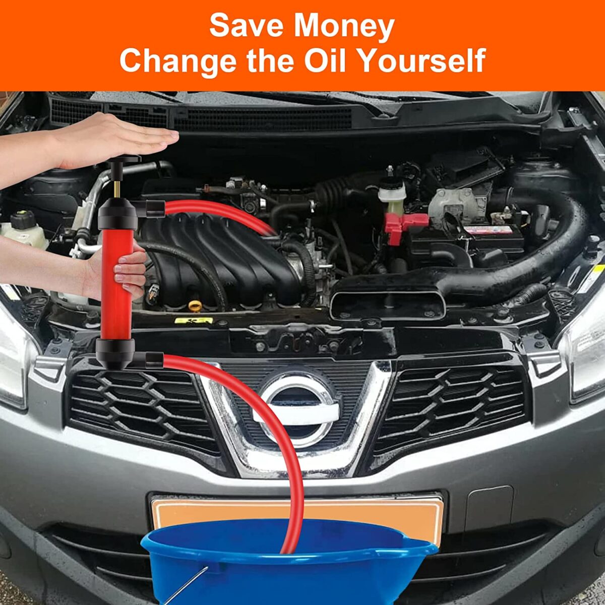 ⁦مضخة يدوية لنقل زيت وبنزين السيارات وتغير المياه في احواض السمك ونفخ البالونات والعوامات⁩ - الصورة ⁦2⁩