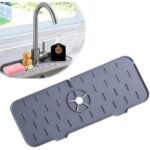 ⁦مفرش حنفية سيليكون حامل للصابون والليفه بفتحات لتصريف المياه في حوض⁩ - الصورة ⁦6⁩