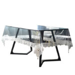 ⁦مفرش سفرة وتر بروف شفاف مع حروف دانتيل أنيقة⁩ - الصورة ⁦3⁩