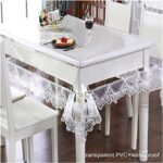 ⁦مفرش سفرة وتر بروف شفاف مع حروف دانتيل أنيقة⁩ - الصورة ⁦5⁩