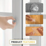 مقبض بديل ليد دواليب وأدراج المطابخ وغرف النوم شفاف بلزق دبل فيس قوي - الصورة 4