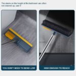 ⁦مقشة تنظيف ودعك بيد طويلة للأرضيات والسجاد مع حرف مساحة لشد المياه متعددة الأستخدام⁩ - الصورة ⁦2⁩