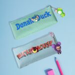 مقلمة قماش وتربروف لتنظيم وحمل الأدوات المدرسية كالأقلام والألوان اشكال والوان مختلفة بسوسته سهلة الفتح والغلق