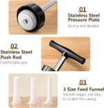 ⁦مكبس الممبار والسجق اليدوي ب 3 اقماع بمقاسات مختلفة للتحكم في المقاس⁩ - الصورة ⁦7⁩