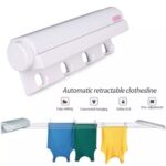 ⁦منشر غسيل 4 حبل حائطي 3 متر بهوكات للحمام والبلكونات⁩ - الصورة ⁦2⁩