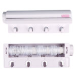 ⁦منشر غسيل 4 حبل حائطي 3 متر بهوكات للحمام والبلكونات⁩ - الصورة ⁦3⁩