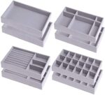 ⁦منظم أدراج للاكسسوارات والمجوهرات 4 قطع للسلاسل والخواتم والحلقان⁩ - الصورة ⁦3⁩