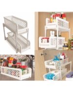 ⁦منظم أدوات المطبخ والحمام مكون من 2 رف كبير متحرك سهل التركيب والفك⁩ - الصورة ⁦4⁩