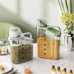 ⁦منظم اكليريك 2500 ملي لحفظ وتنظيم البقوليات كالارز والمكرونة والكورن فليكس بغطاء يستخدم معيار ويد⁩ - الصورة ⁦7⁩