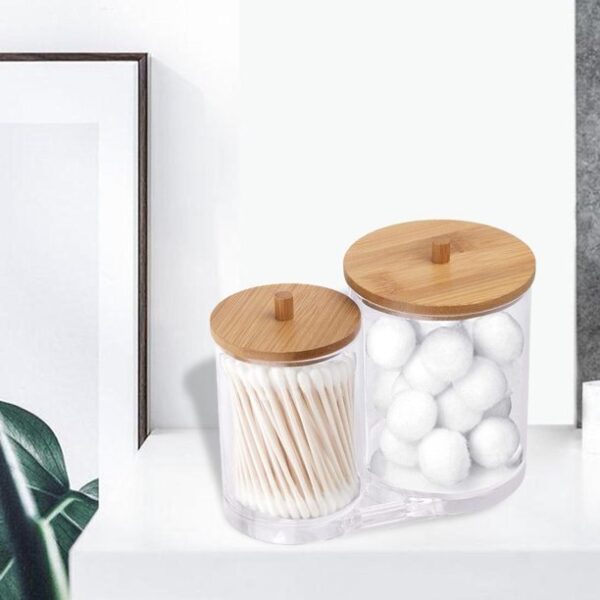 منظم اكليريك زوجي لحمل وتنظيم قطن ازالة الميكب وخلل ونكاشات الأسنان بغطاء خشب